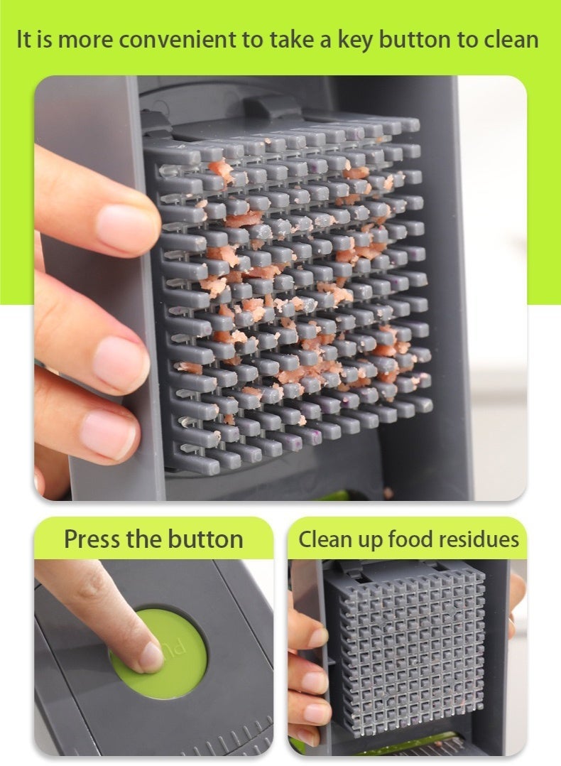 Manhua 15 in 1 multifunctional vegetable chopper | Professional onion chopper | Vegetable slicing,diced and shredded in one | Carrot and garlic food vegetable slicer | With storage container - Image 4
